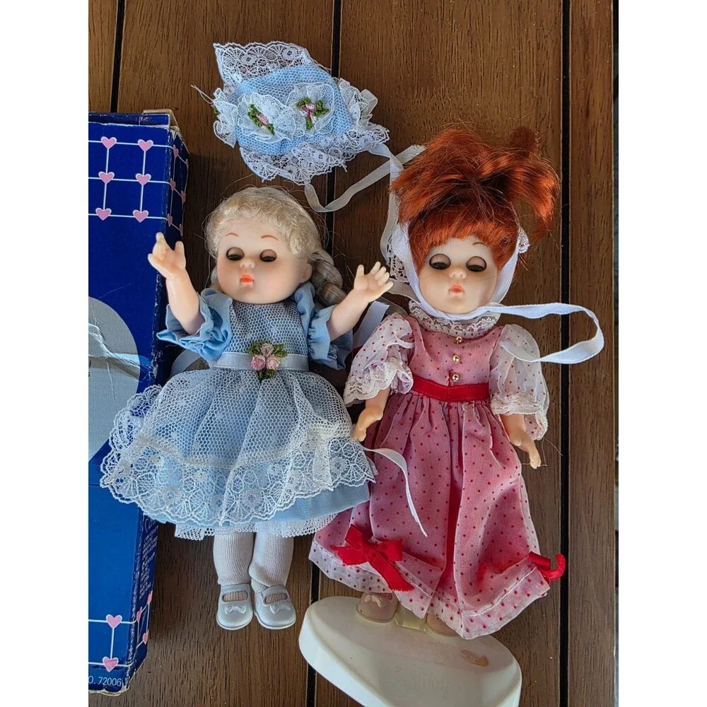 Vintage Ginny Vogue Dolls Lot and Wardrobe Outfit Sets OG box doll stand